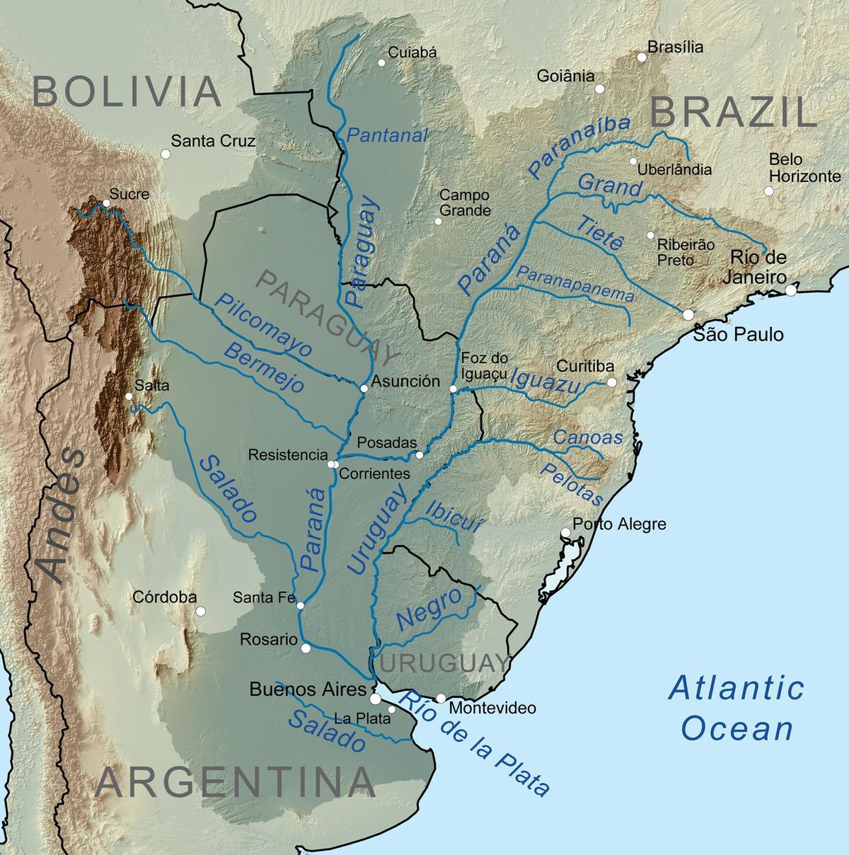 Карта річки Парагвай 