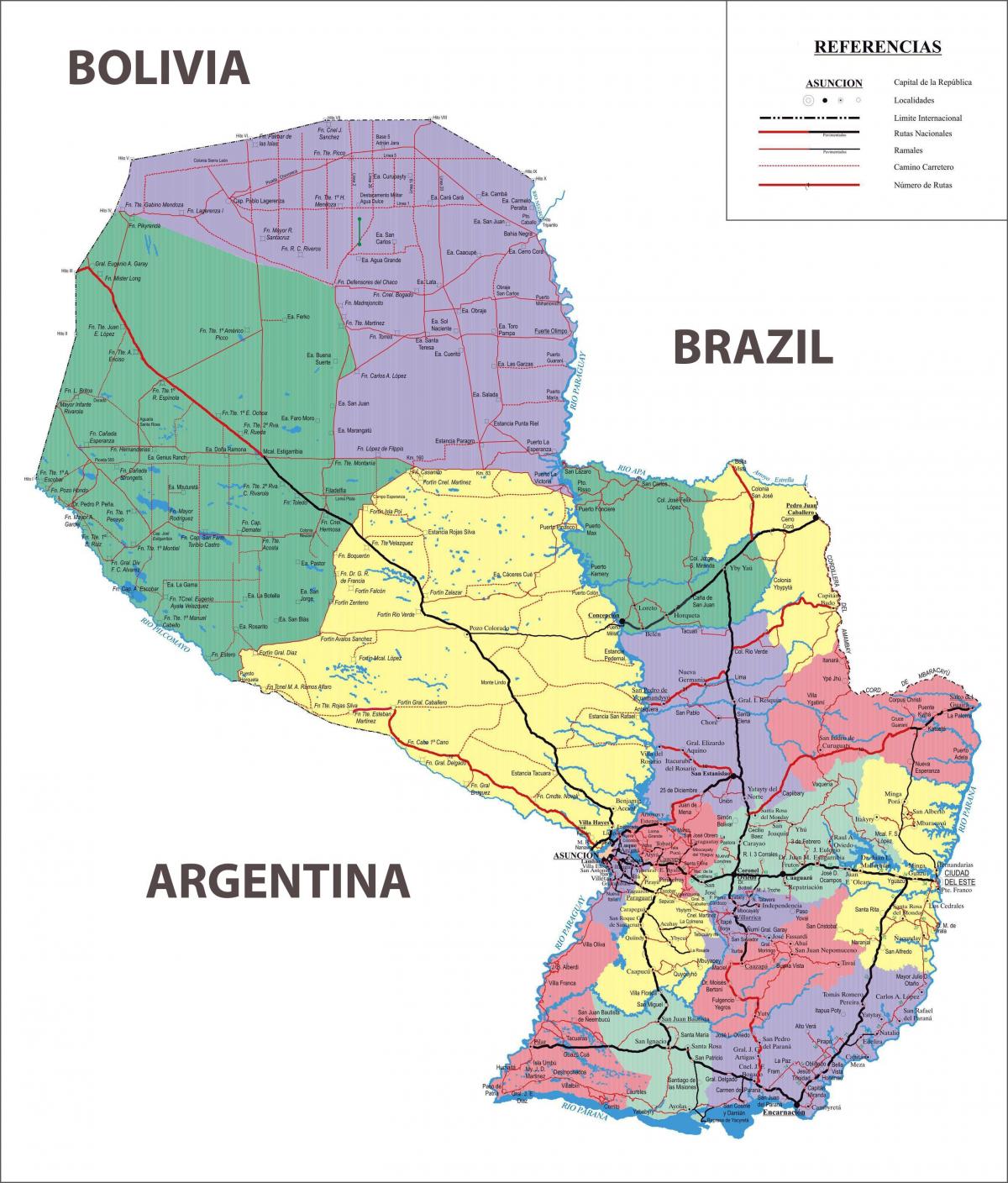 на карті Парагваю