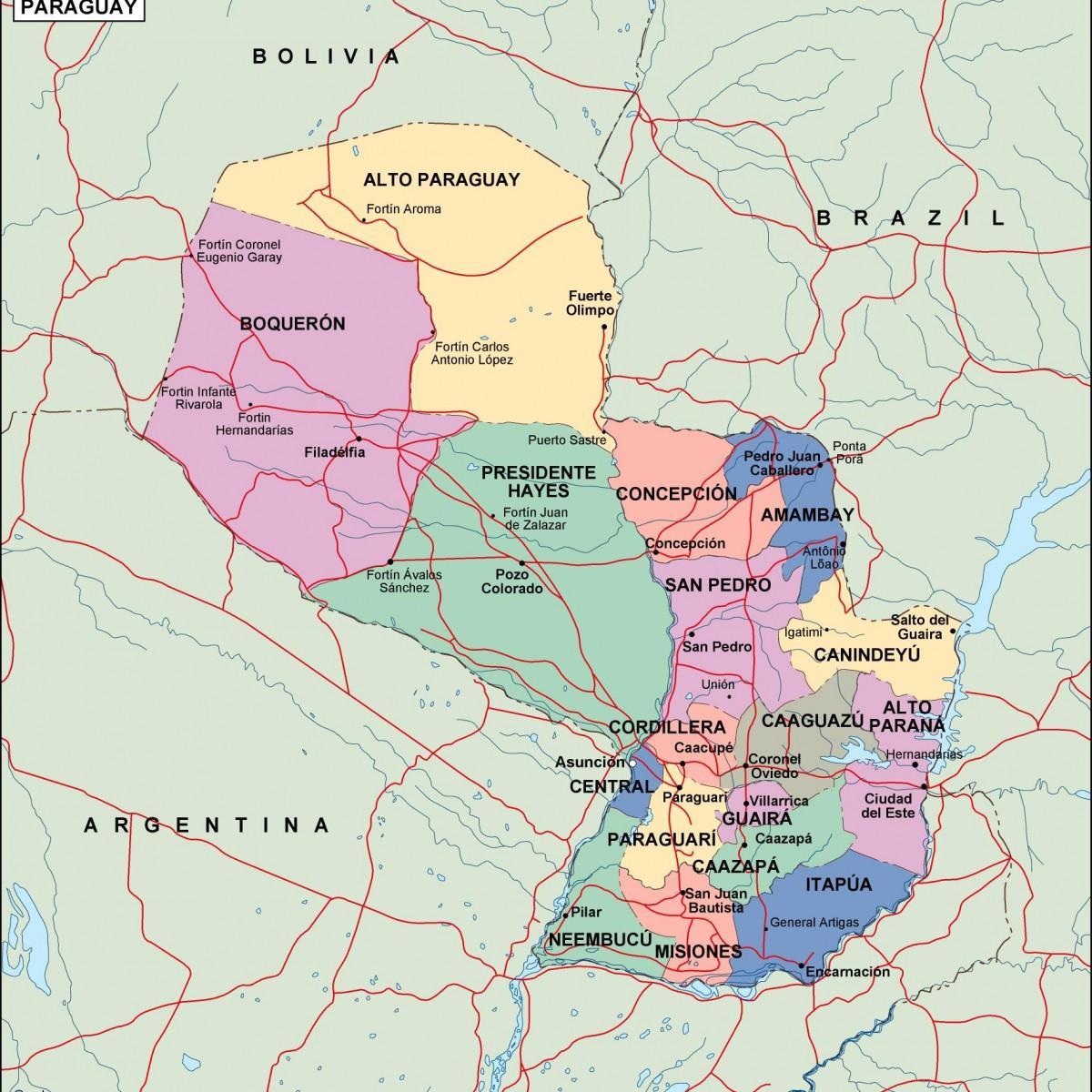 Карта політичних Парагвай