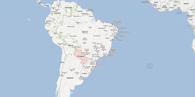 Карта Парагвай Південна Америка