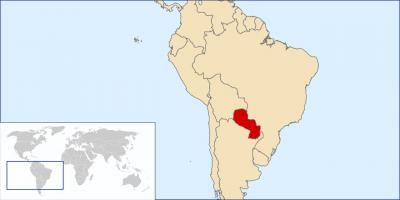Парагвай розташування на карті світу