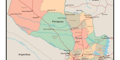 Карта Парагваю з містами